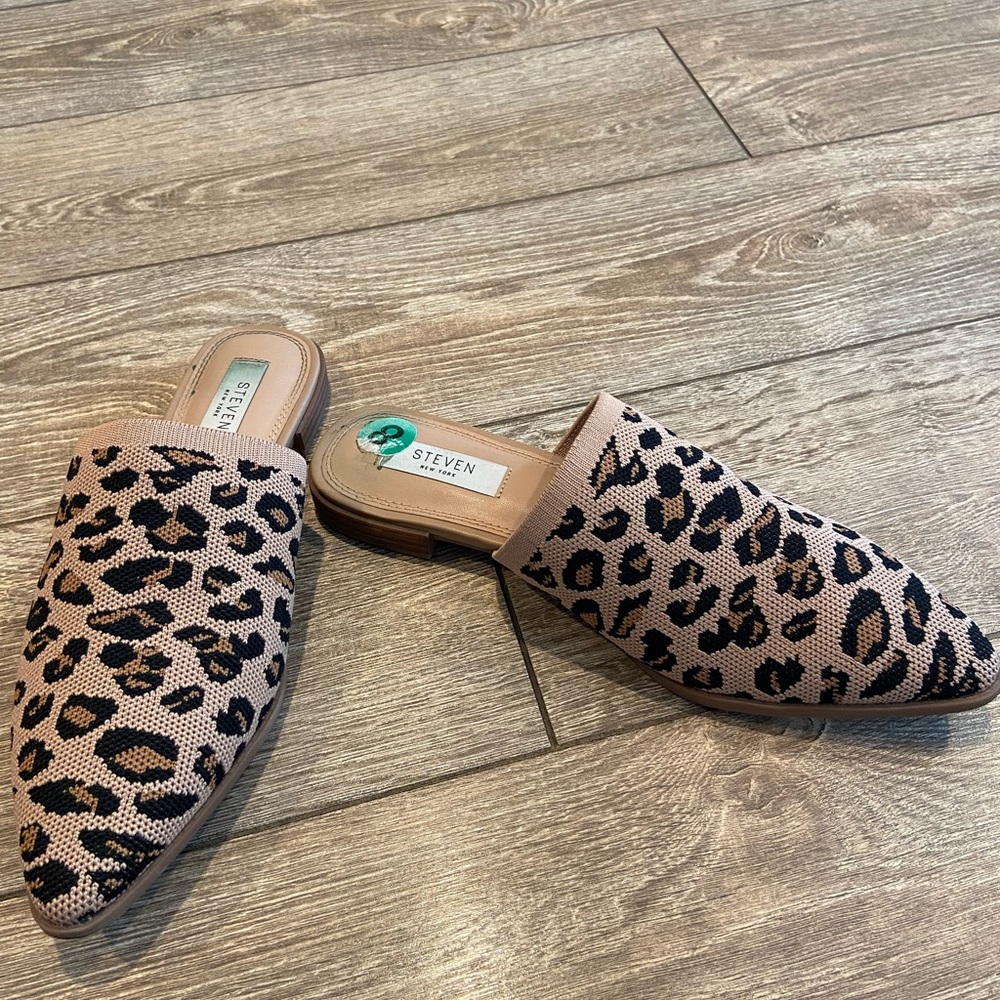 Steven Leopard Print Mules